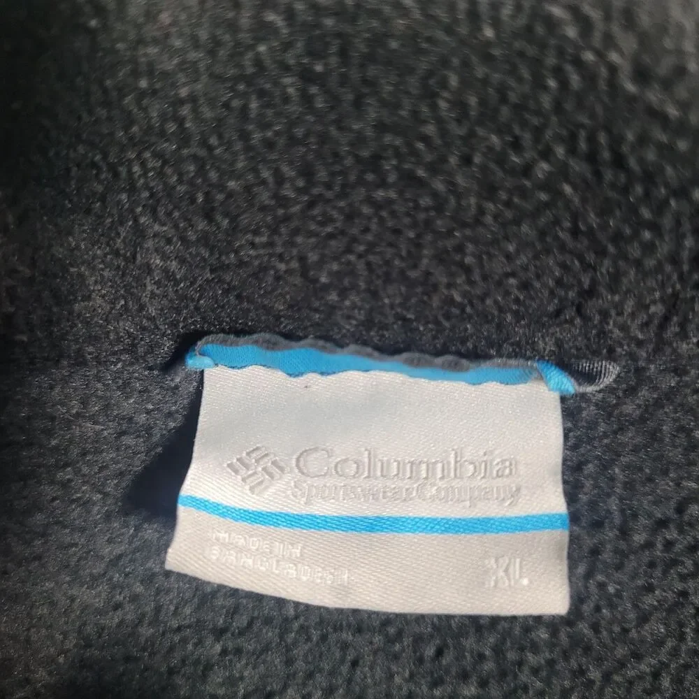 Columbia Jacket Mens XL Black Fleece Full Zip Stand Collar Hiking WM3220